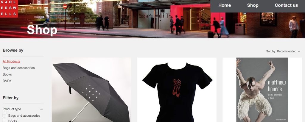 Sadler's Wells online shop